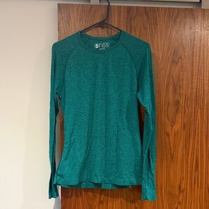Figs Salta Underscrub top long sleeve -  Green heather L